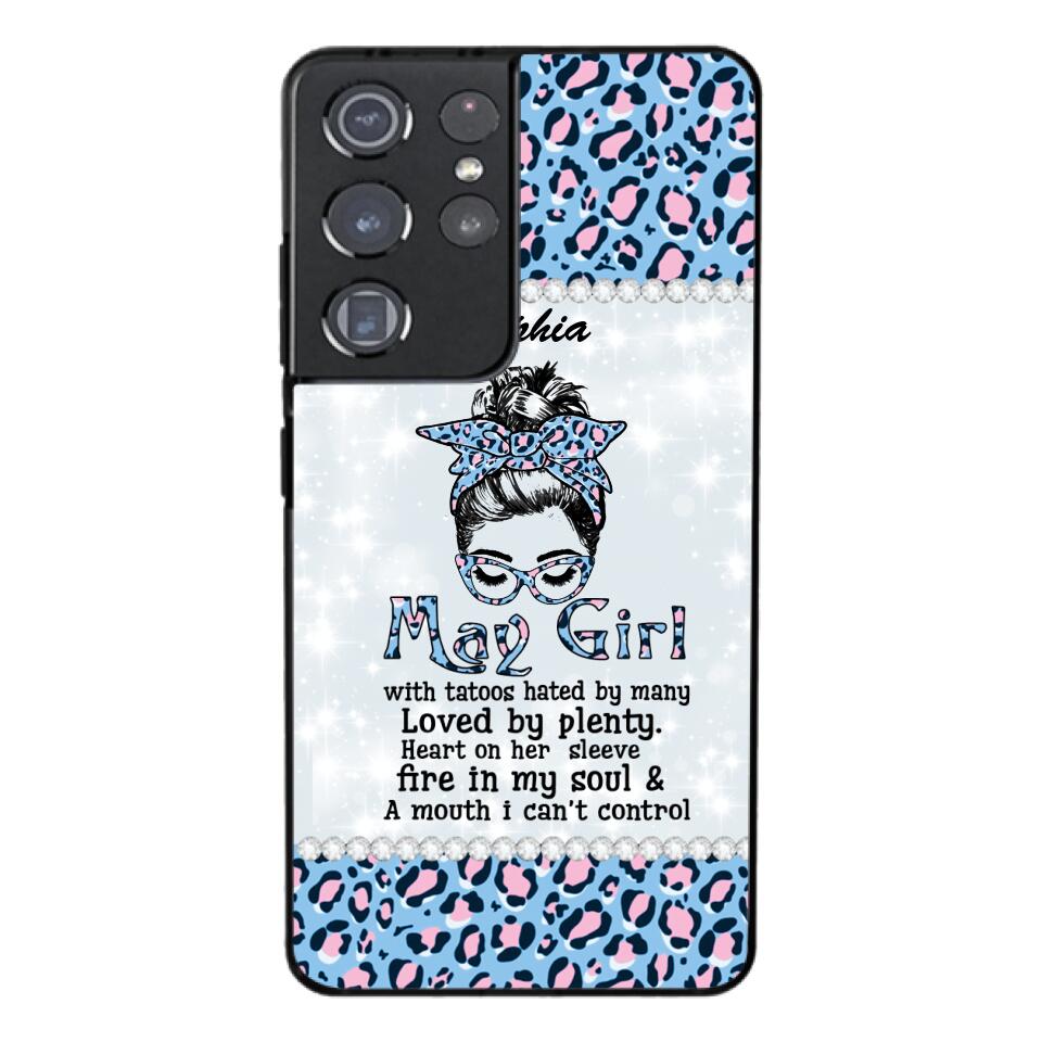 Personalized May Girl With Tatoos Phone Case Printed 25MAR-QH28