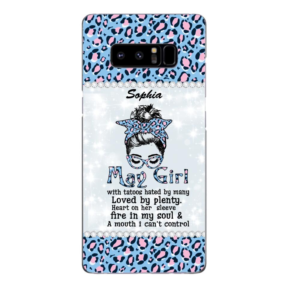 Personalized May Girl With Tatoos Phone Case Printed 25MAR-QH28