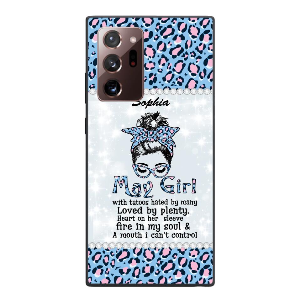 Personalized May Girl With Tatoos Phone Case Printed 25MAR-QH28