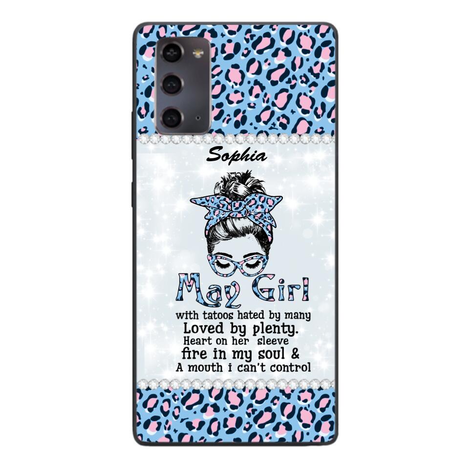 Personalized May Girl With Tatoos Phone Case Printed 25MAR-QH28