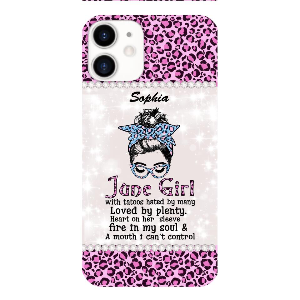 Personalized June Girl With Tatoos Phone Case Printed 25MAR-QH28