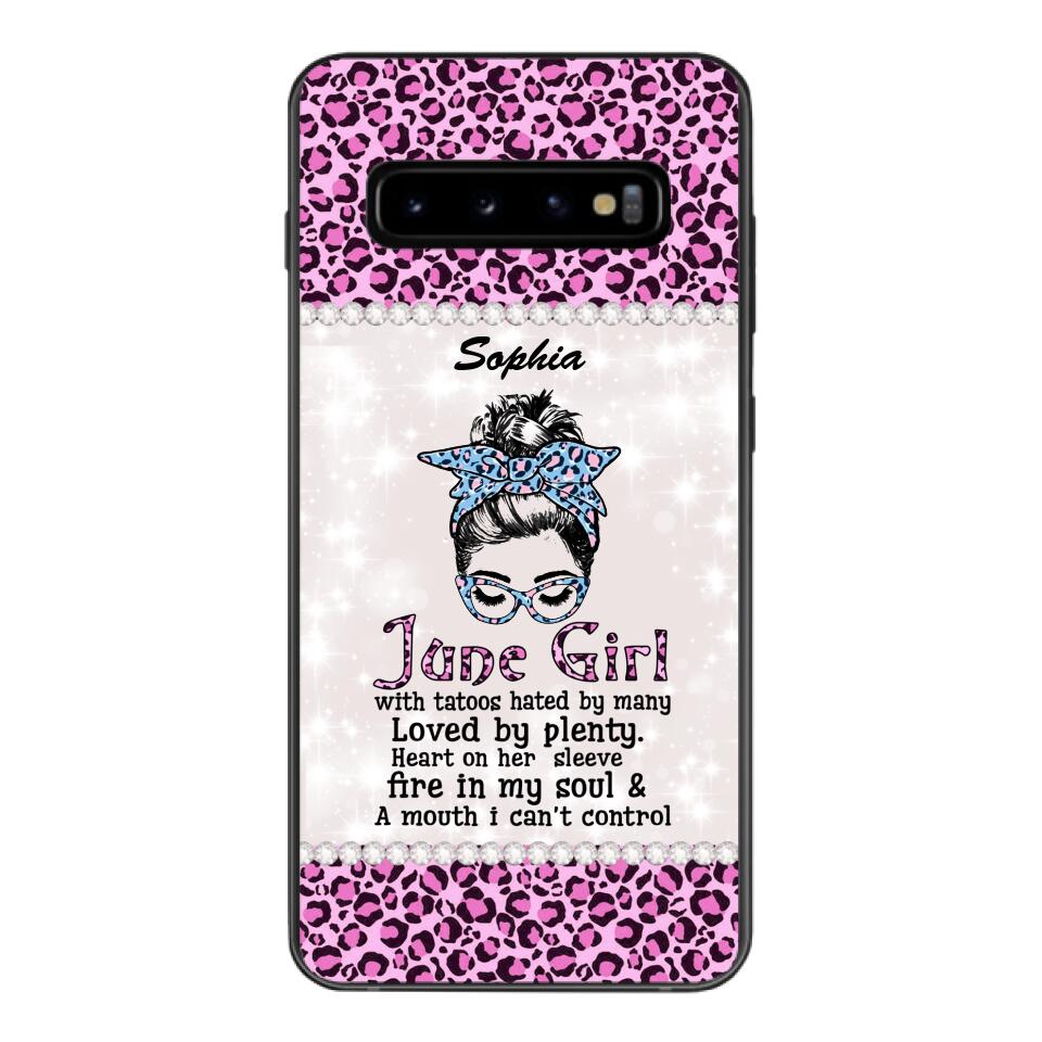 Personalized June Girl With Tatoos Phone Case Printed 25MAR-QH28
