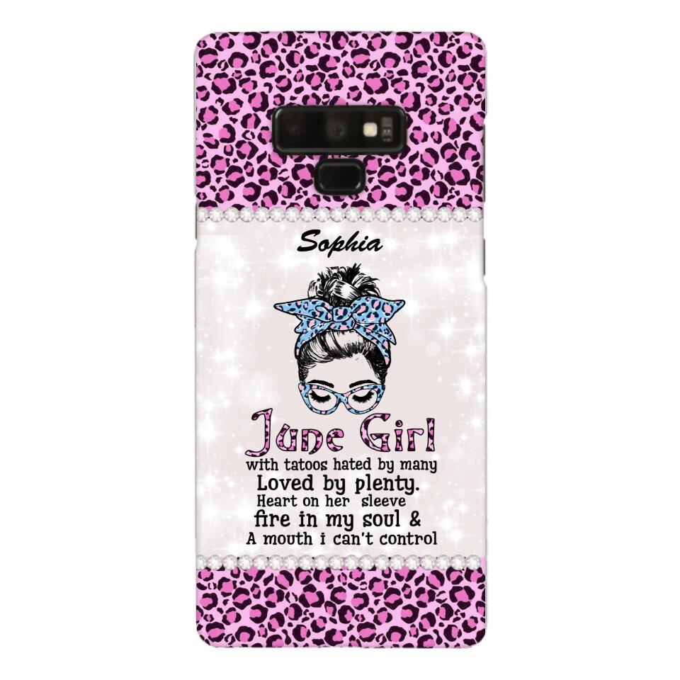 Personalized June Girl With Tatoos Phone Case Printed 25MAR-QH28