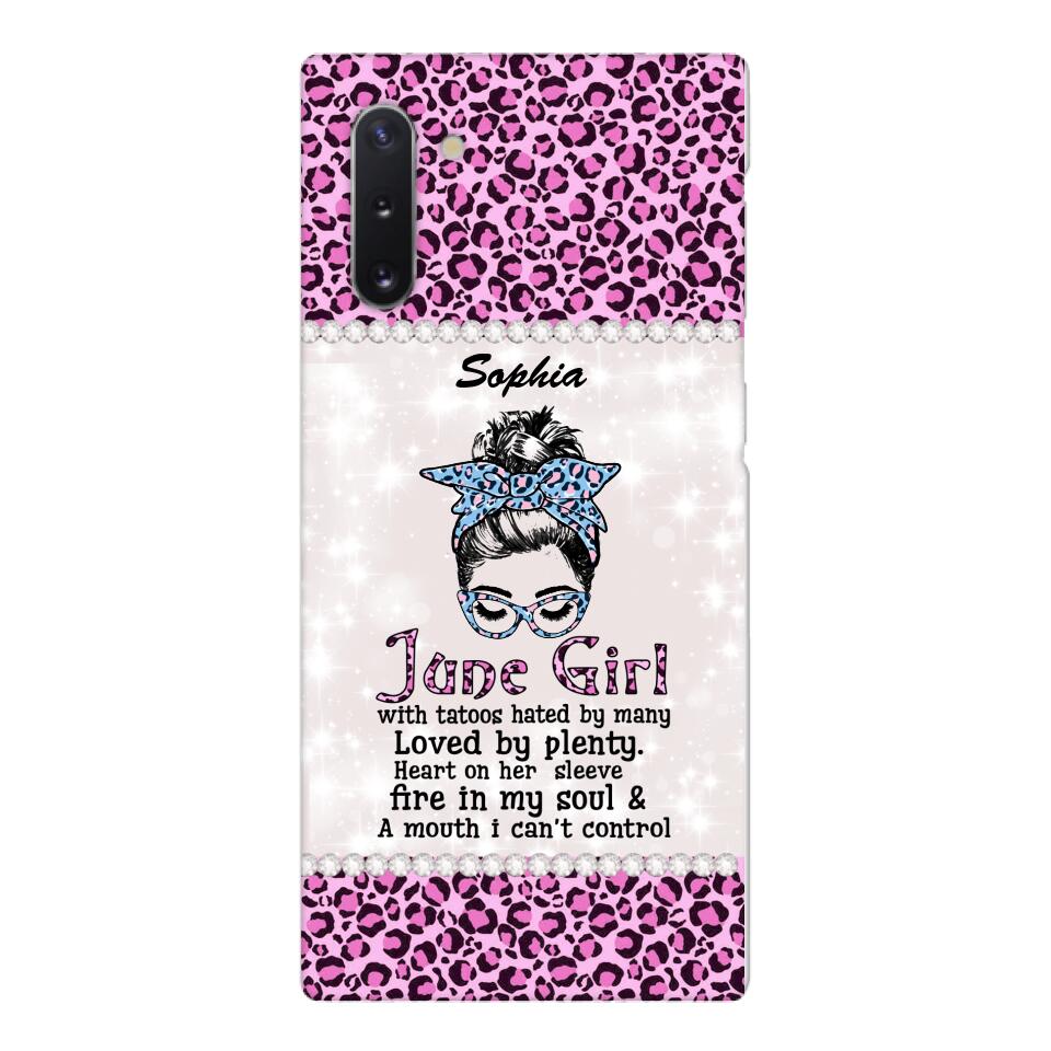 Personalized June Girl With Tatoos Phone Case Printed 25MAR-QH28