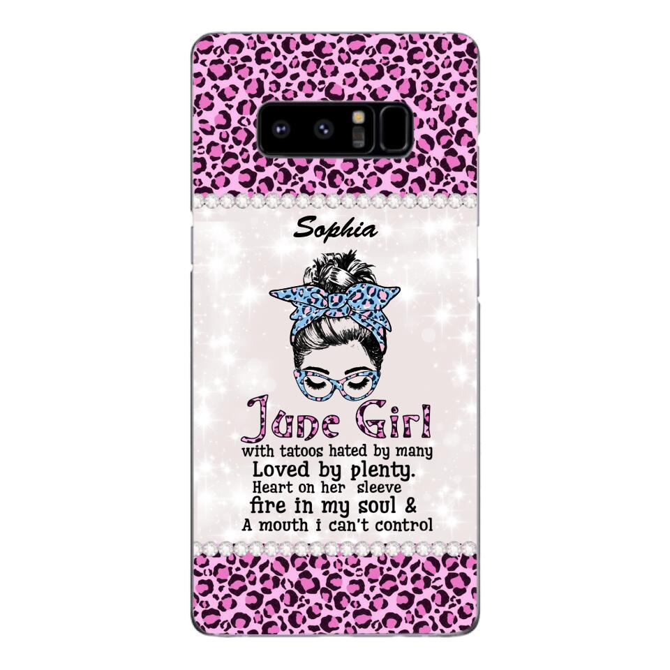 Personalized June Girl With Tatoos Phone Case Printed 25MAR-QH28
