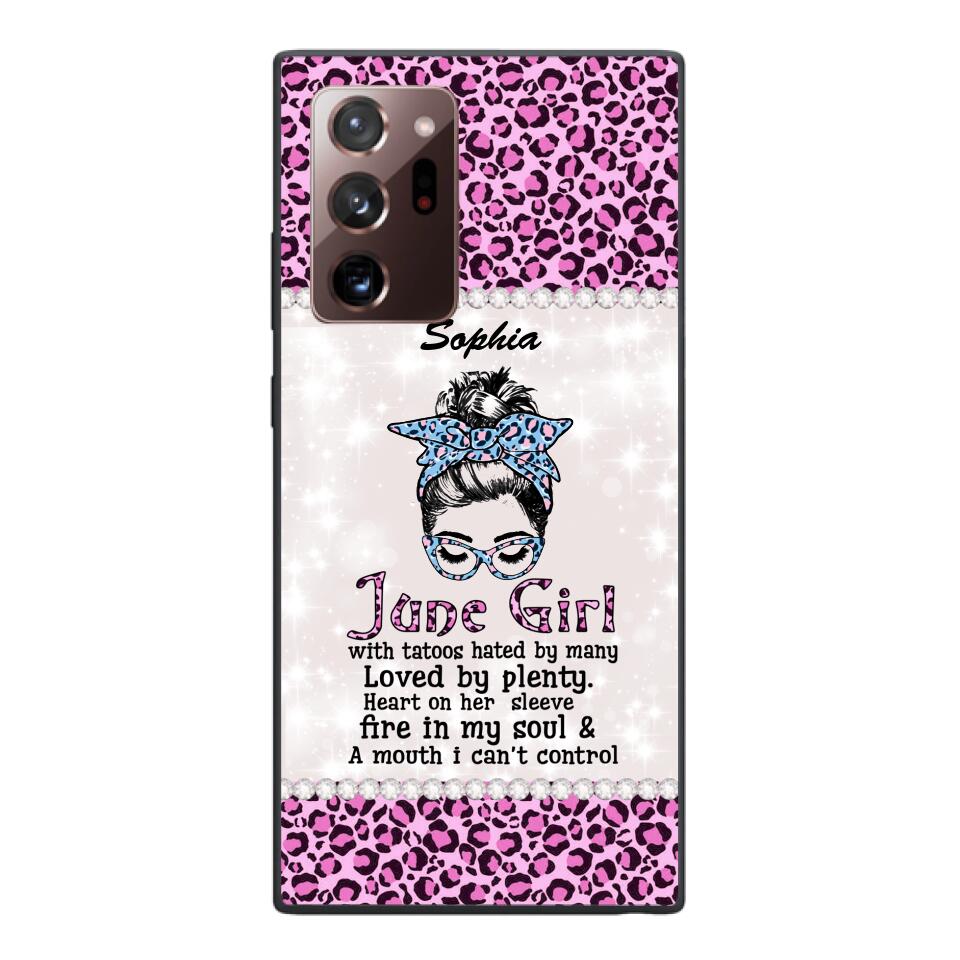 Personalized June Girl With Tatoos Phone Case Printed 25MAR-QH28