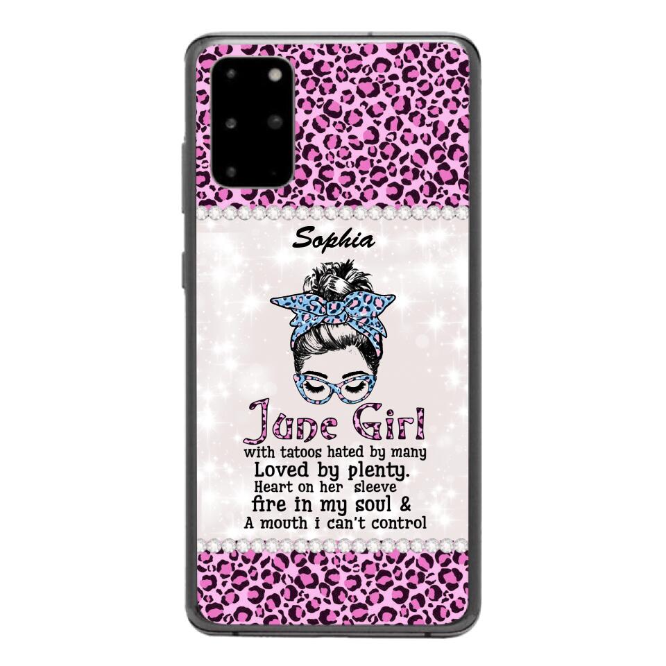 Personalized June Girl With Tatoos Phone Case Printed 25MAR-QH28