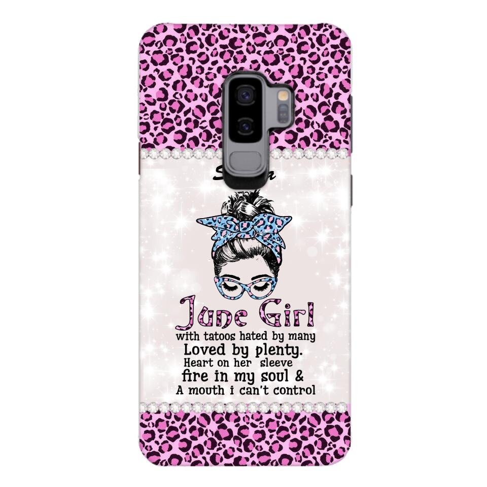 Personalized June Girl With Tatoos Phone Case Printed 25MAR-QH28