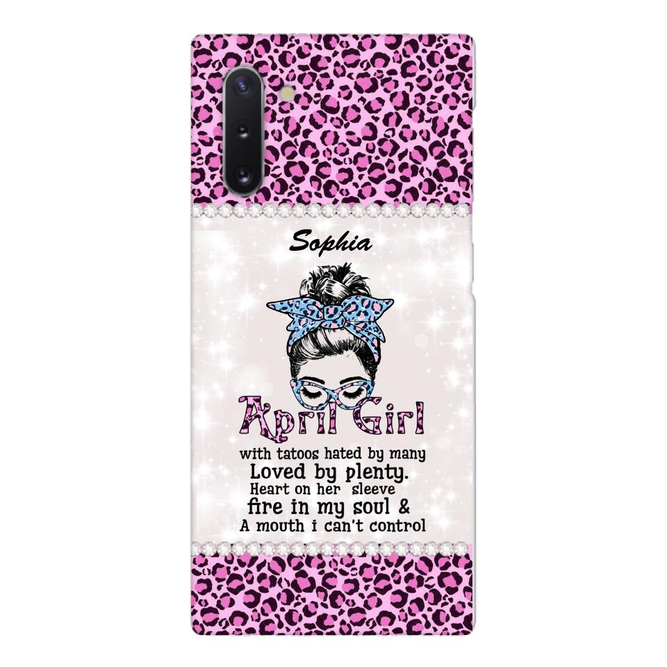 Personalized April Girl With Tatoos Phone Case Printed 25MAR-QH28