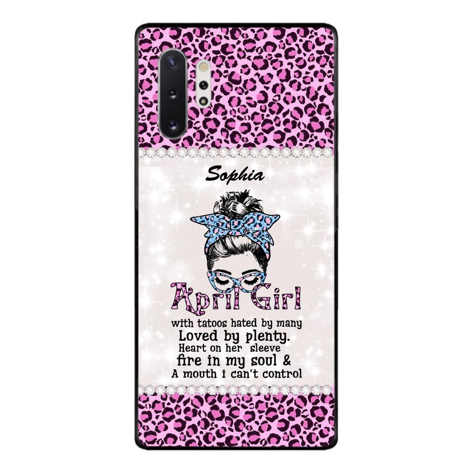 Personalized April Girl With Tatoos Phone Case Printed 25MAR-QH28