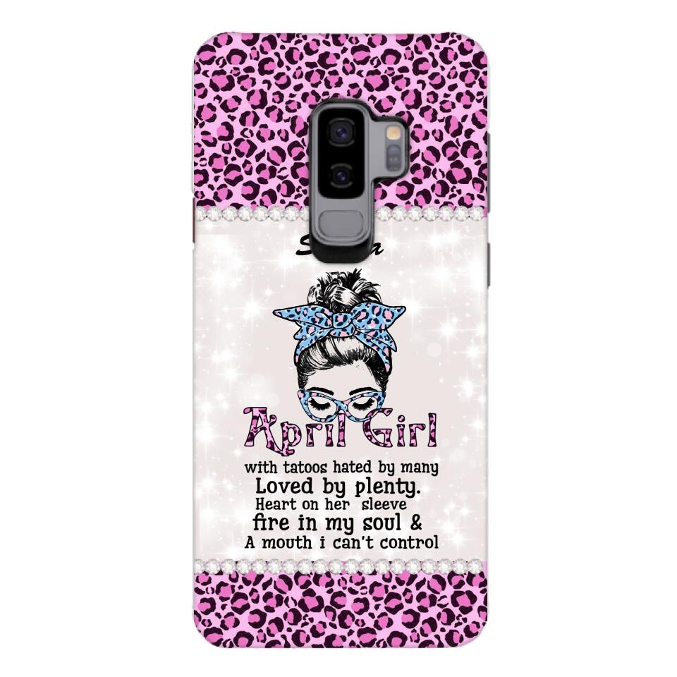 Personalized April Girl With Tatoos Phone Case Printed 25MAR-QH28