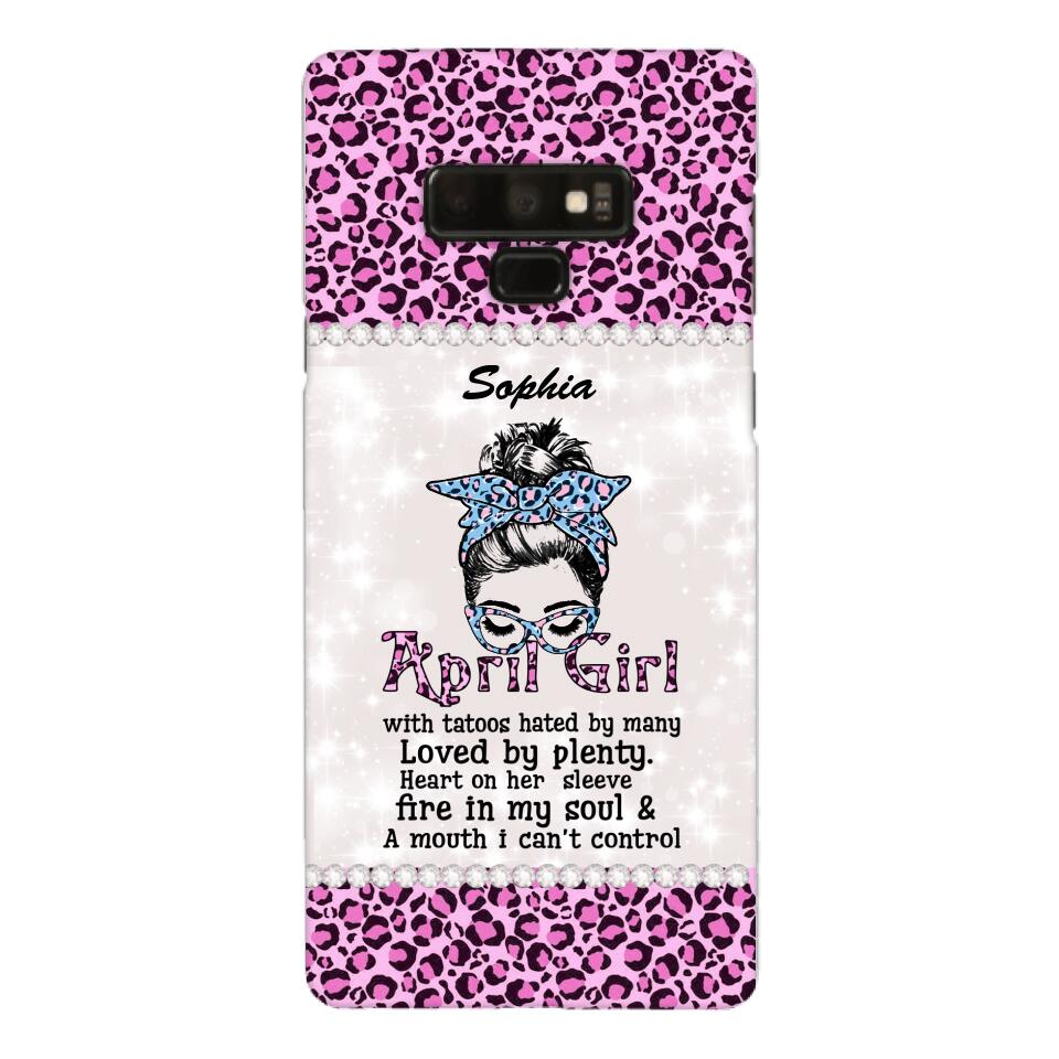 Personalized April Girl With Tatoos Phone Case Printed 25MAR-QH28