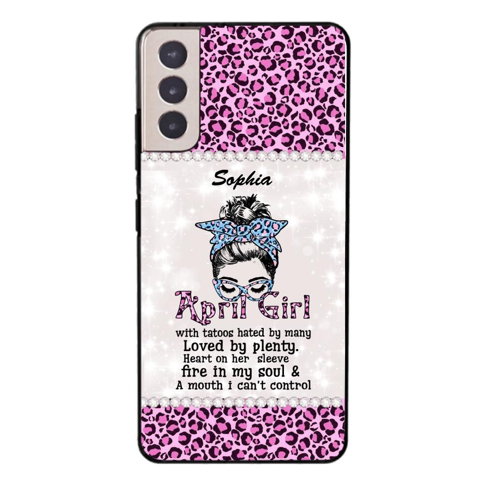 Personalized April Girl With Tatoos Phone Case Printed 25MAR-QH28