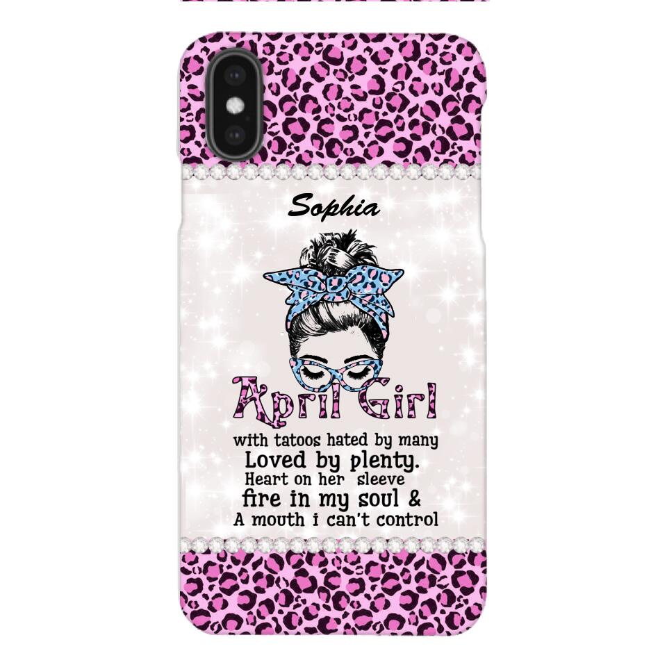 Personalized April Girl With Tatoos Phone Case Printed 25MAR-QH28