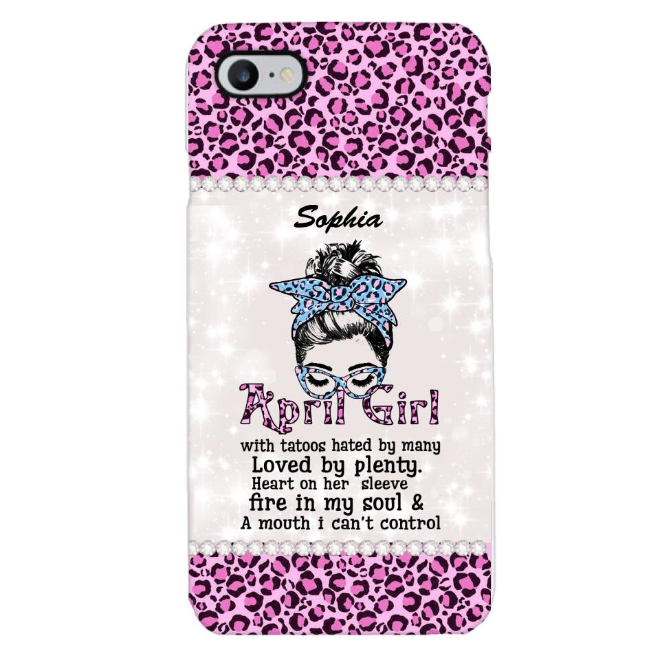 Personalized April Girl With Tatoos Phone Case Printed 25MAR-QH28