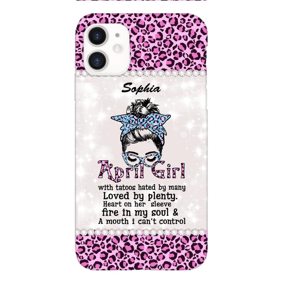 Personalized April Girl With Tatoos Phone Case Printed 25MAR-QH28
