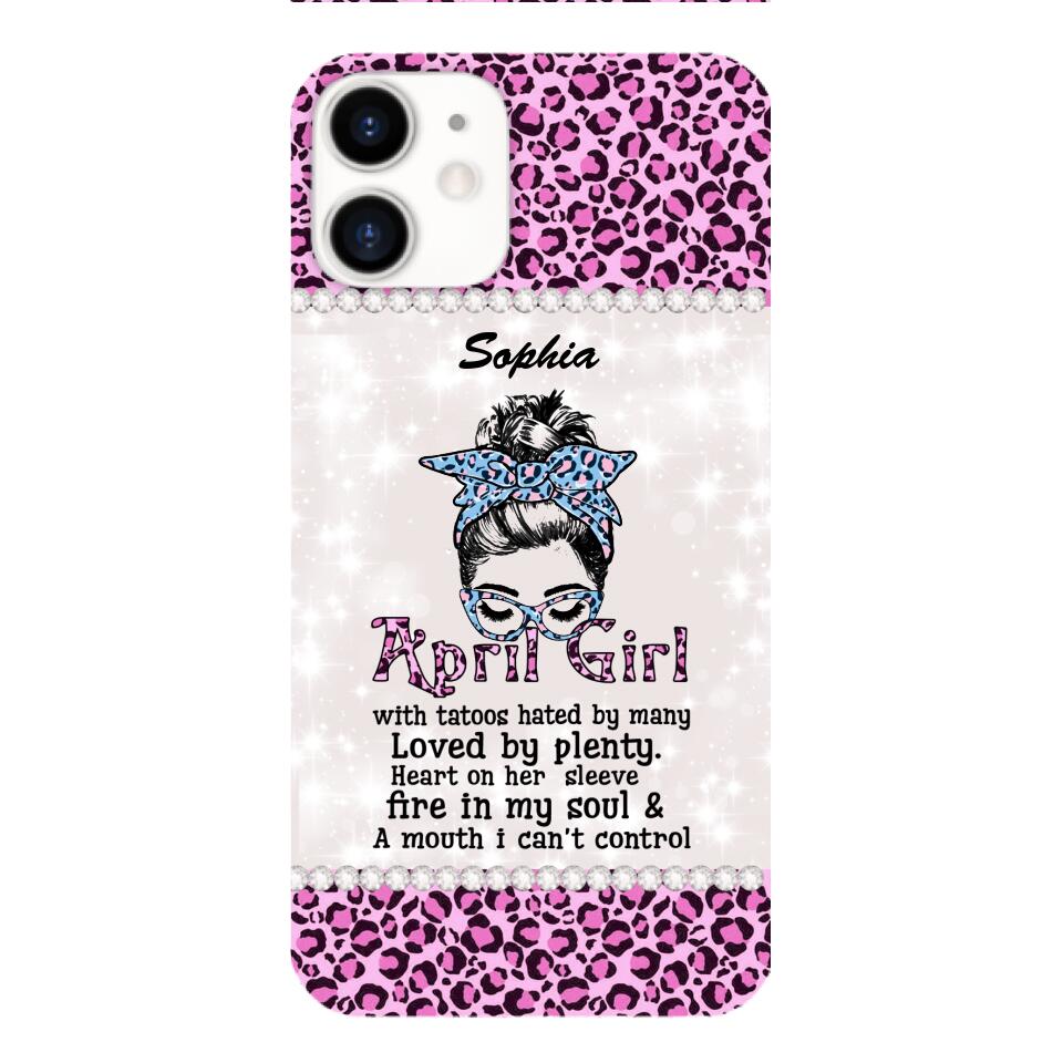 Personalized April Girl With Tatoos Phone Case Printed 25MAR-QH28
