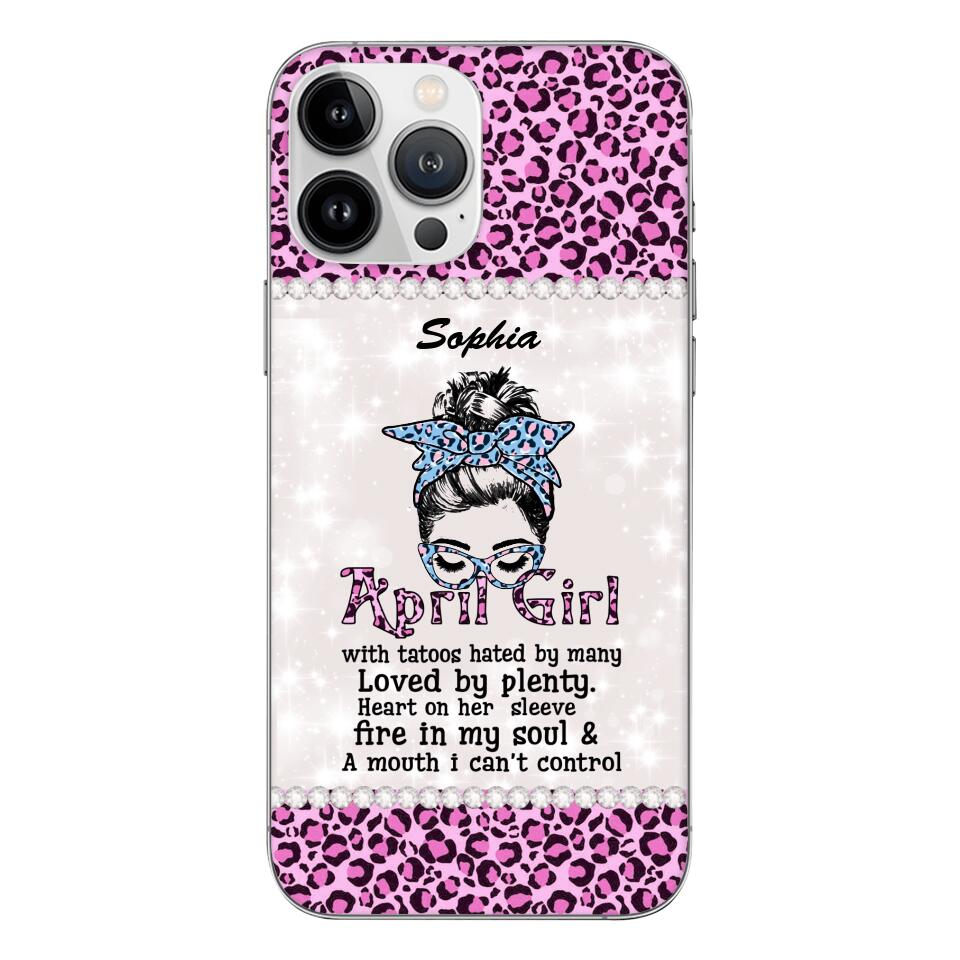 Personalized April Girl With Tatoos Phone Case Printed 25MAR-QH28