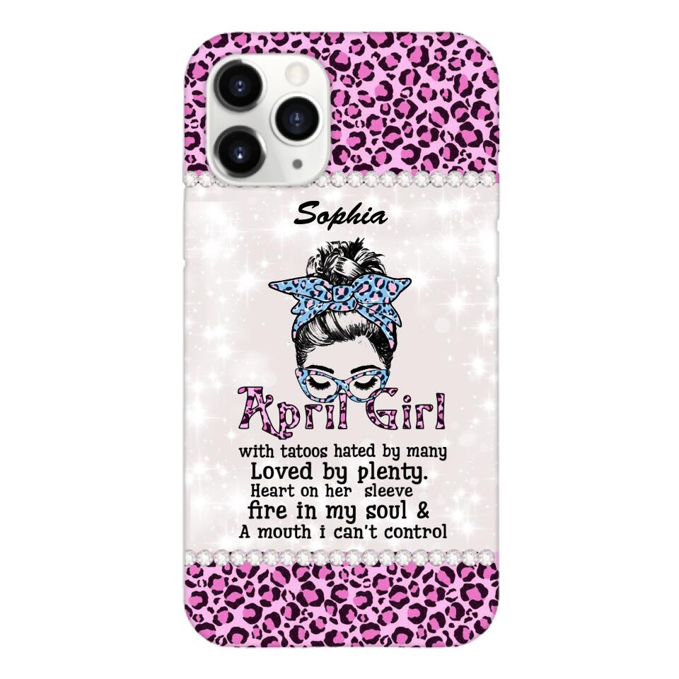 Personalized April Girl With Tatoos Phone Case Printed 25MAR-QH28