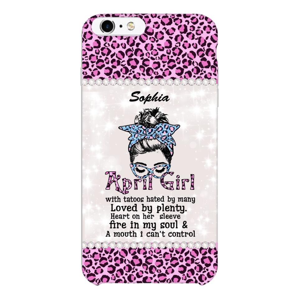 Personalized April Girl With Tatoos Phone Case Printed 25MAR-QH28