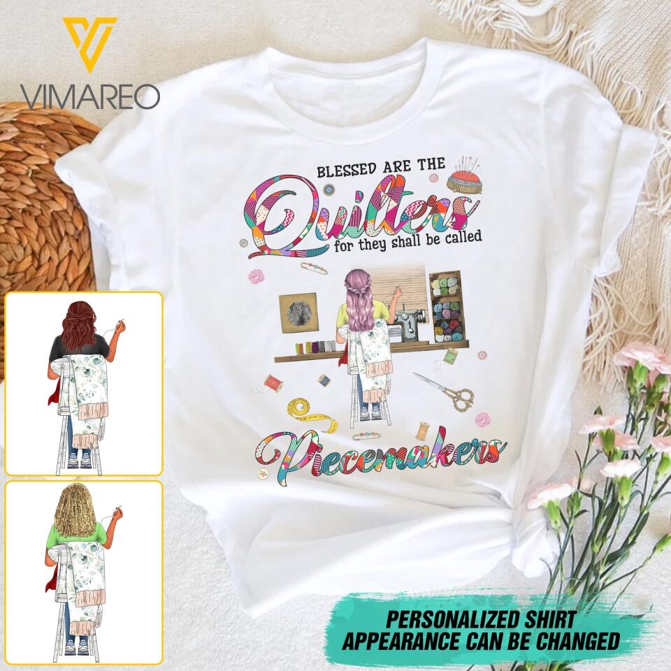 Personalized Blessed Are The Quilters For They Tshirt QTDT2803