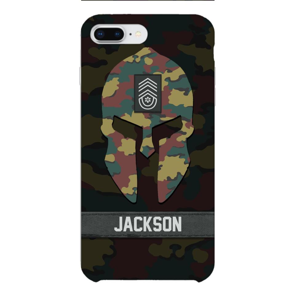 Personalized Begium soldier camo rank Phone Case Printed M3Q 2903