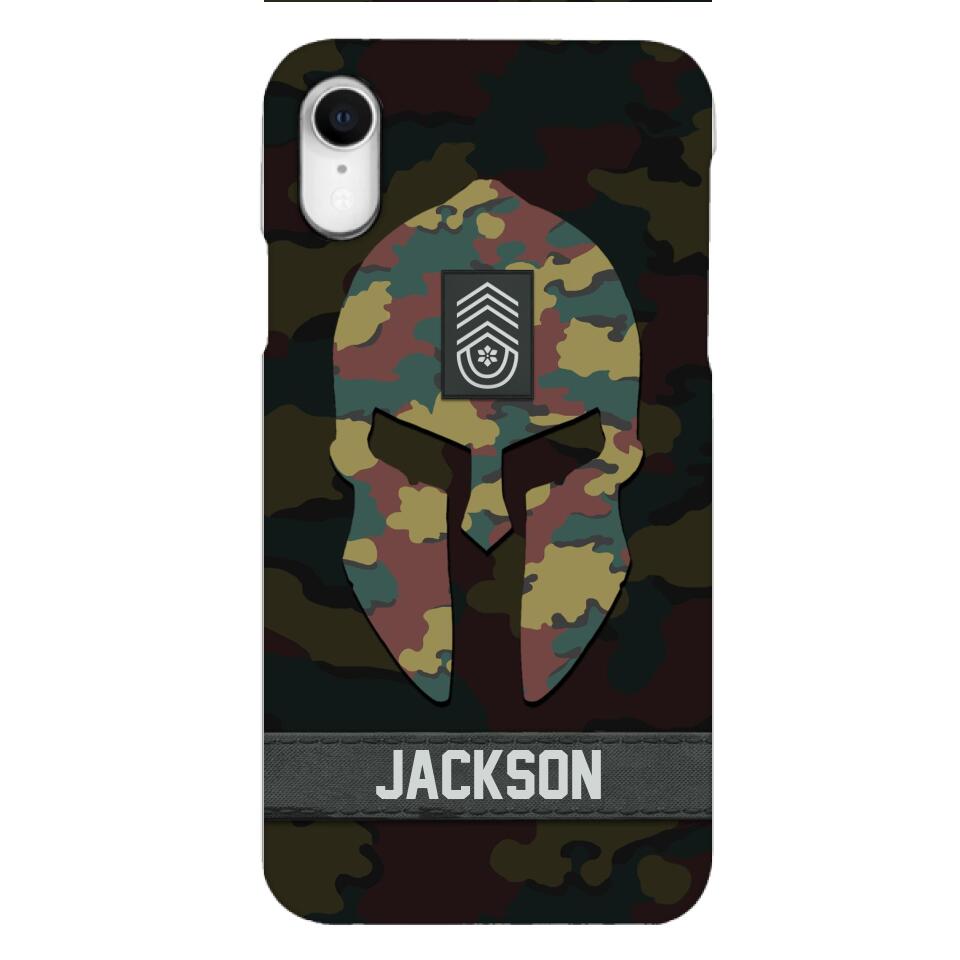 Personalized Begium soldier camo rank Phone Case Printed M3Q 2903