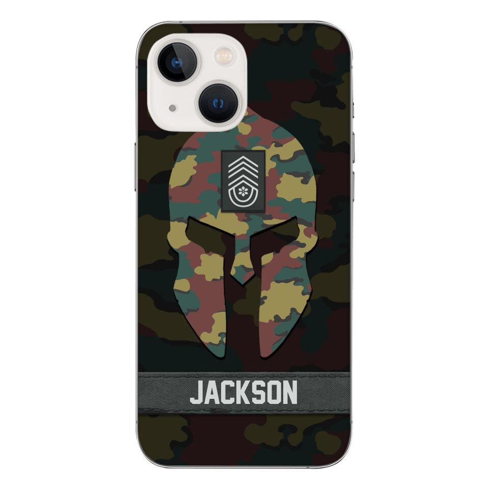 Personalized Begium soldier camo rank Phone Case Printed M3Q 2903