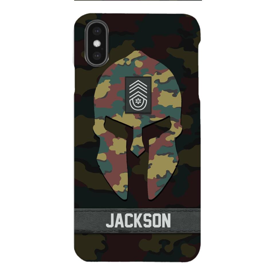 Personalized Begium soldier camo rank Phone Case Printed M3Q 2903