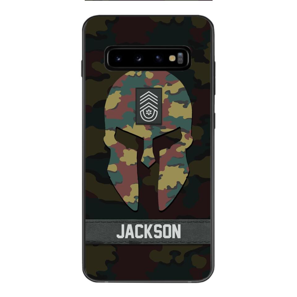 Personalized Begium soldier camo rank Phone Case Printed M3Q 2903