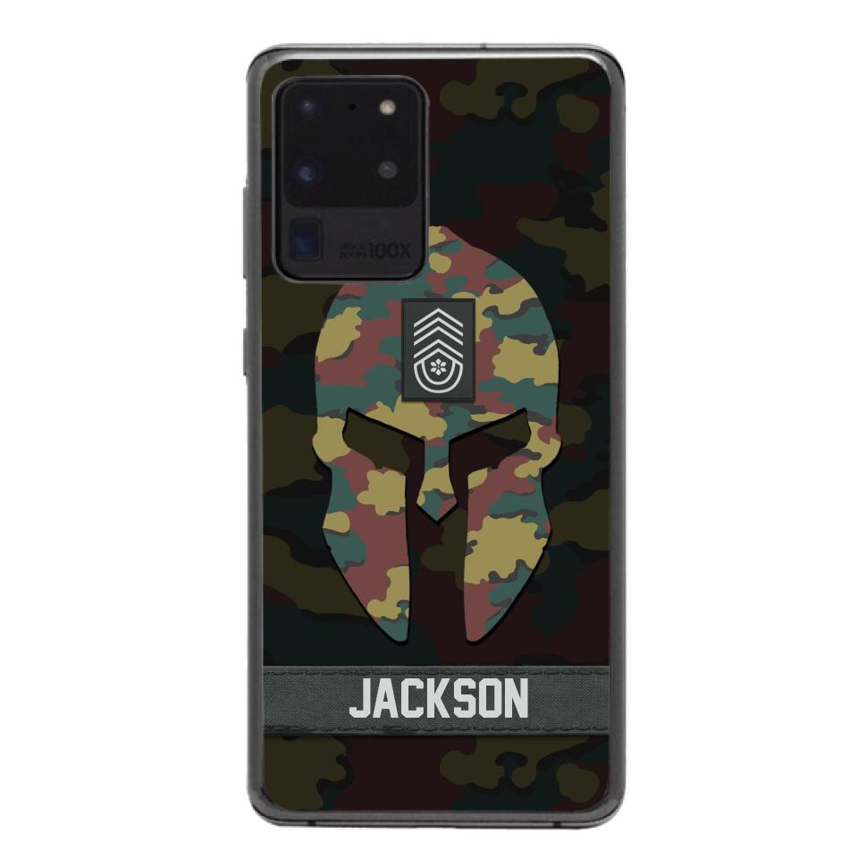 Personalized Begium soldier camo rank Phone Case Printed M3Q 2903