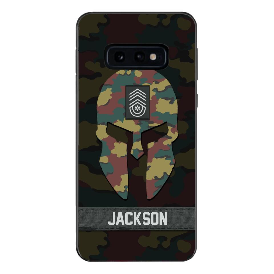 Personalized Begium soldier camo rank Phone Case Printed M3Q 2903