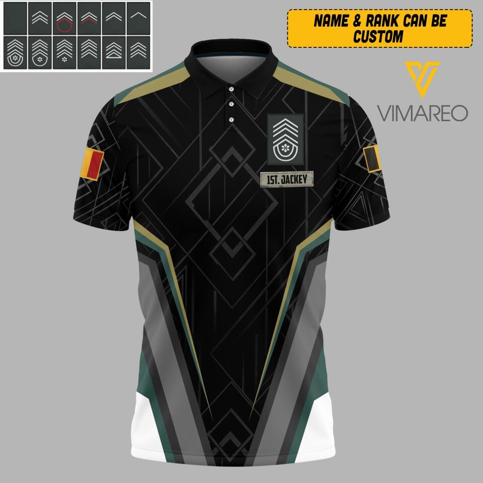 PERSONALIZED BELGIUM SOLIDER VETERAN POLO SHIRT PRINTED MTVQ2903