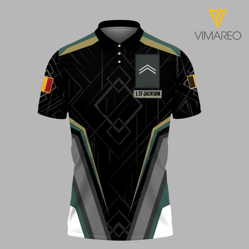 PERSONALIZED BELGIUM SOLIDER VETERAN POLO SHIRT PRINTED MTVQ2903