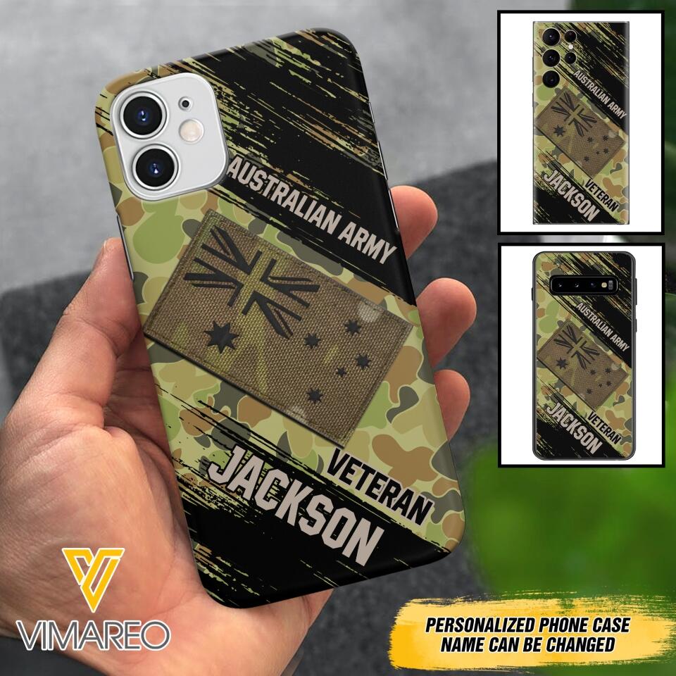 Personalized Australian Army Veteran Camo Phone Case Printed QTDT2903
