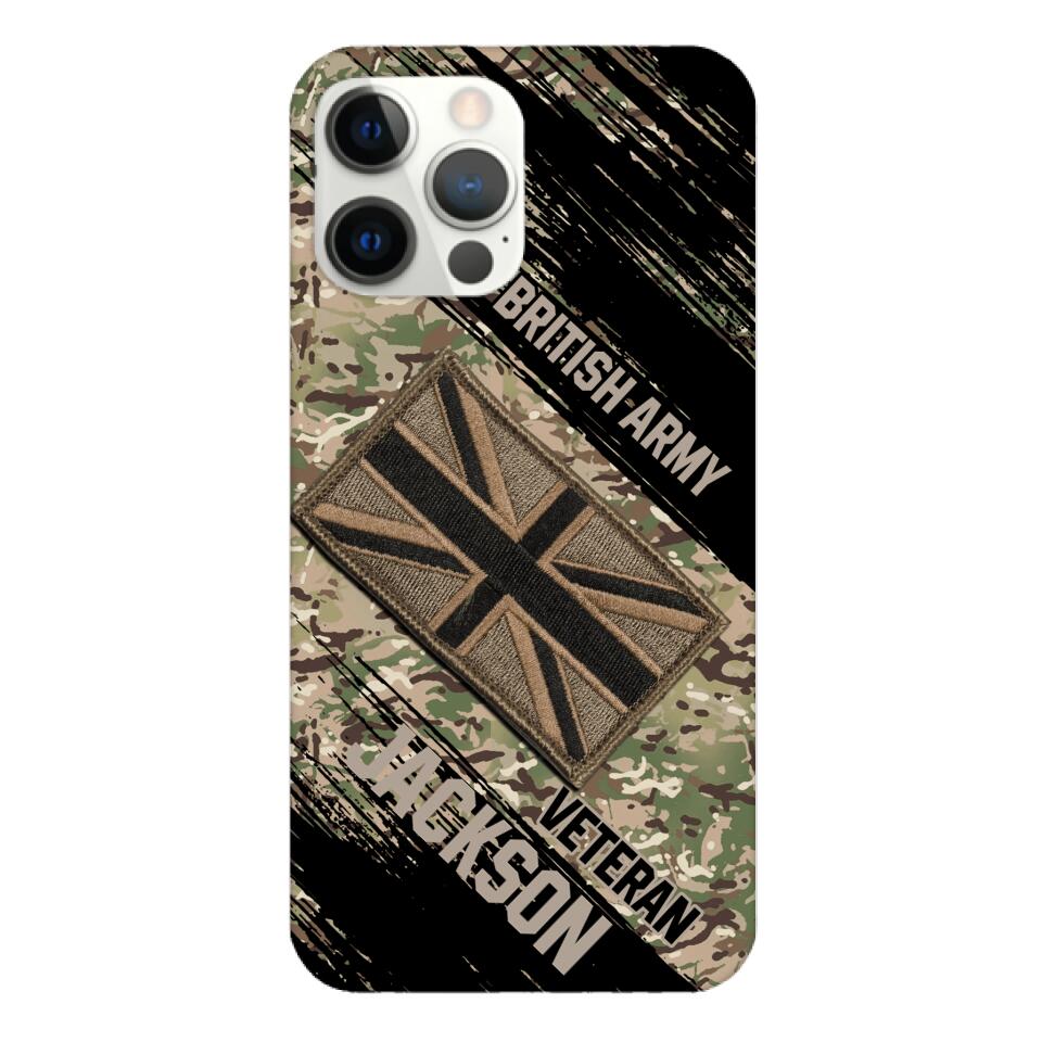 Personalized British Army Veteran Camo Phone Case Printed QTDT2903