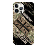 Personalized British Army Veteran Camo Phone Case Printed QTDT2903