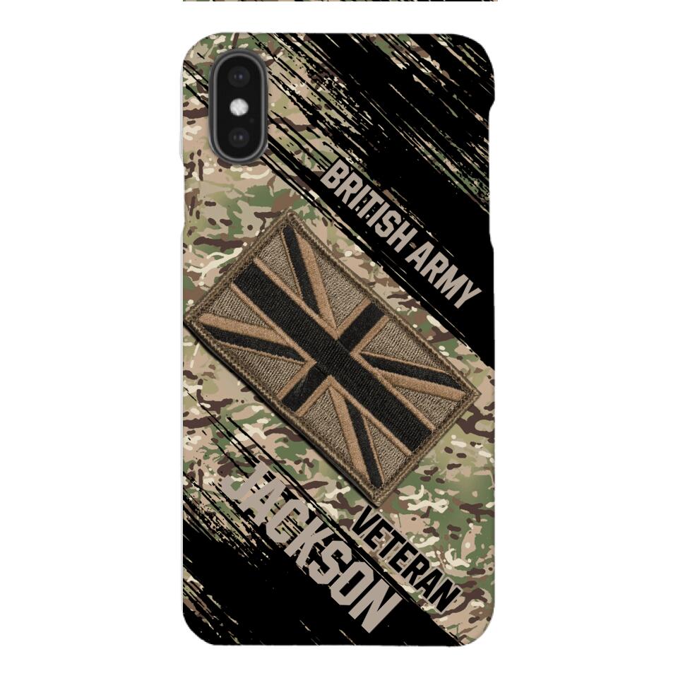 Personalized British Army Veteran Camo Phone Case Printed QTDT2903