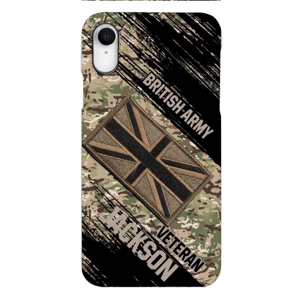 Personalized British Army Veteran Camo Phone Case Printed QTDT2903