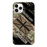 Personalized British Army Veteran Camo Phone Case Printed QTDT2903