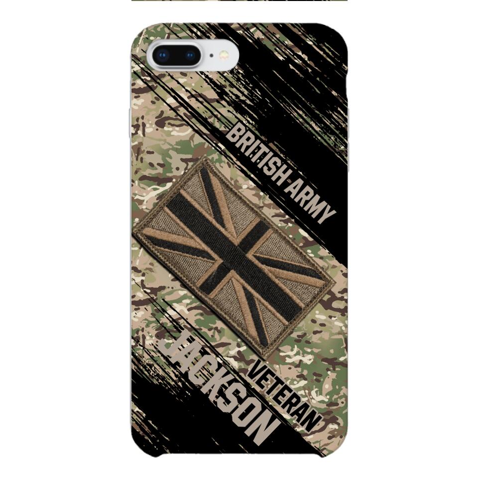 Personalized British Army Veteran Camo Phone Case Printed QTDT2903