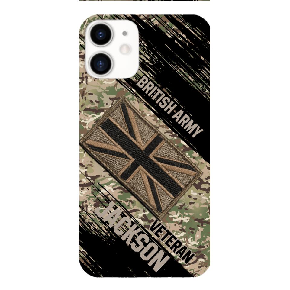 Personalized British Army Veteran Camo Phone Case Printed QTDT2903