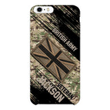 Personalized British Army Veteran Camo Phone Case Printed QTDT2903