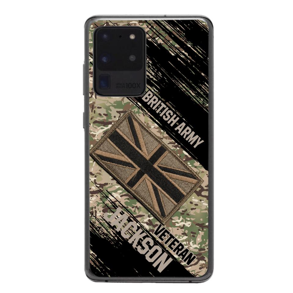 Personalized British Army Veteran Camo Phone Case Printed QTDT2903