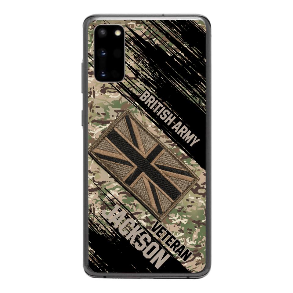 Personalized British Army Veteran Camo Phone Case Printed QTDT2903