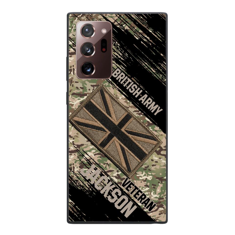 Personalized British Army Veteran Camo Phone Case Printed QTDT2903
