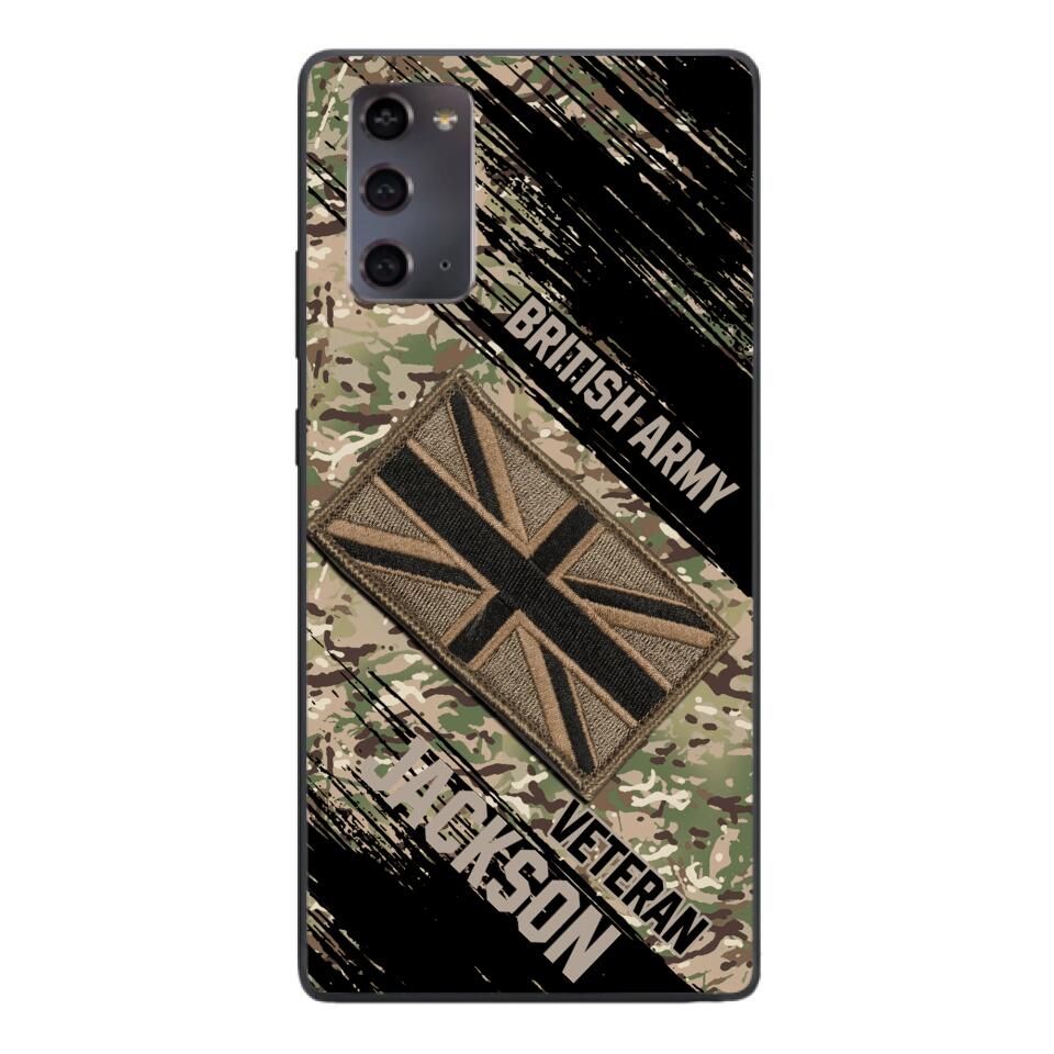 Personalized British Army Veteran Camo Phone Case Printed QTDT2903