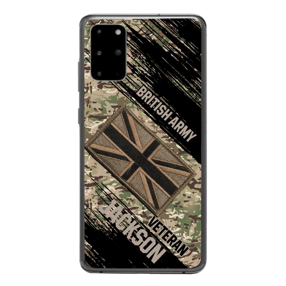 Personalized British Army Veteran Camo Phone Case Printed QTDT2903