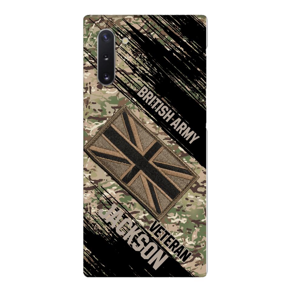Personalized British Army Veteran Camo Phone Case Printed QTDT2903