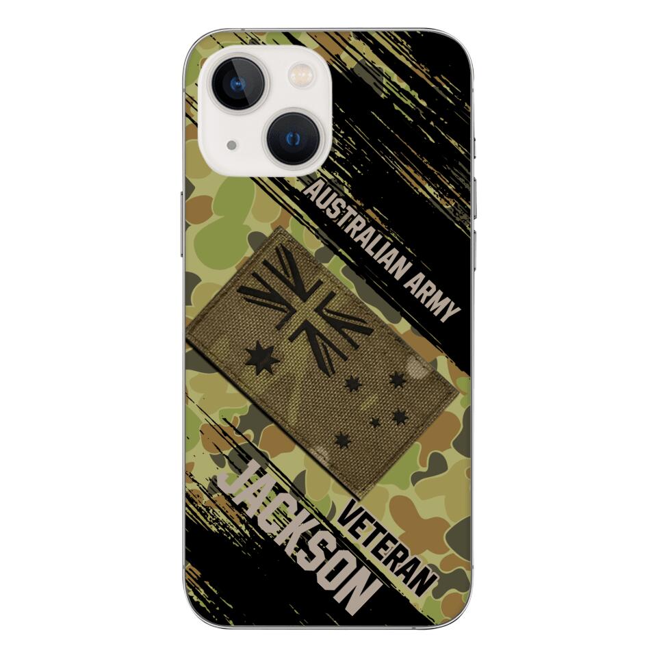 Personalized Australian Army Veteran Camo Phone Case Printed QTDT2903